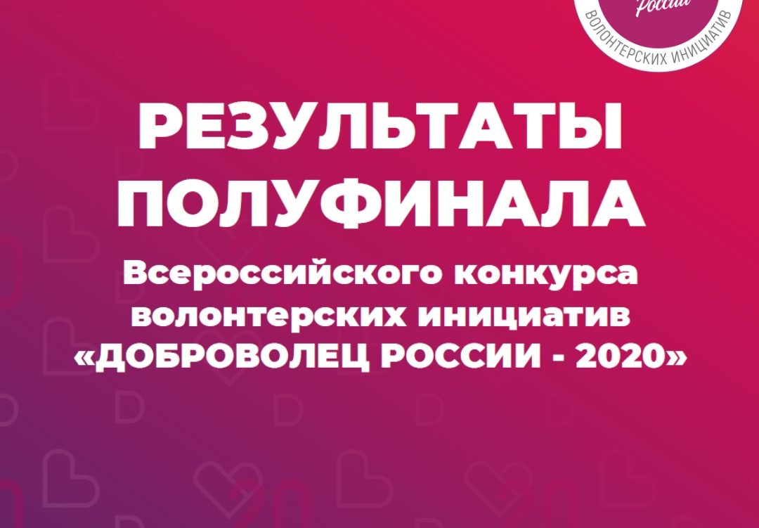 Стали известны результаты полуфинала юбилейного Всероссийского конкурса волонтерских инициатив «Доброволец России – 2020»
